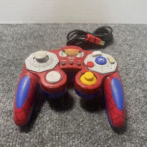 Vintage 2004 Spider-Man Naki GameCube Controller Wired Ultimate Marvel Red Blue